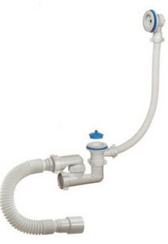 7204 Сифон для ванной с гибкой трубой и переливом 1-1/2" 40/50