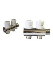 Colector alamă 4 mâner, FM 1", 24x19 THS 7596