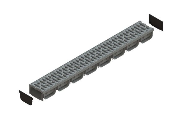 Complect rigola Spark PP DN100 (1000x130x70) с решеткой PP цвета GRI A15