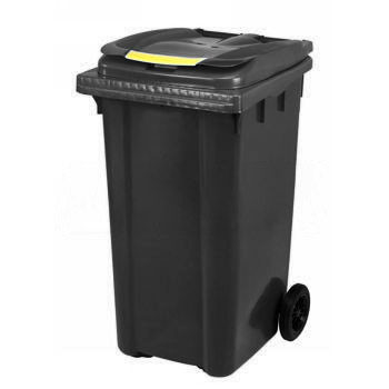 Бак мусорный на колесах 240 л,темно-серый