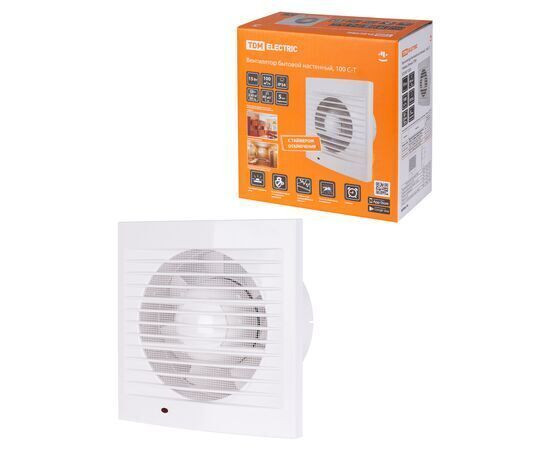 Ventilator de perete de uz casnic d.100 C-T temporizator, alb, TDM