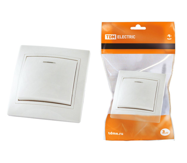 TAIMIR intrerupator 1P+LED alb TDM