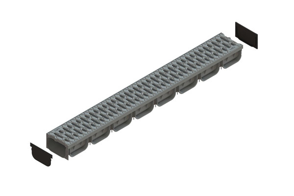 Complect rigola Spark PP DN100 (1000x130x70) с решеткой PP цвета GRI A15