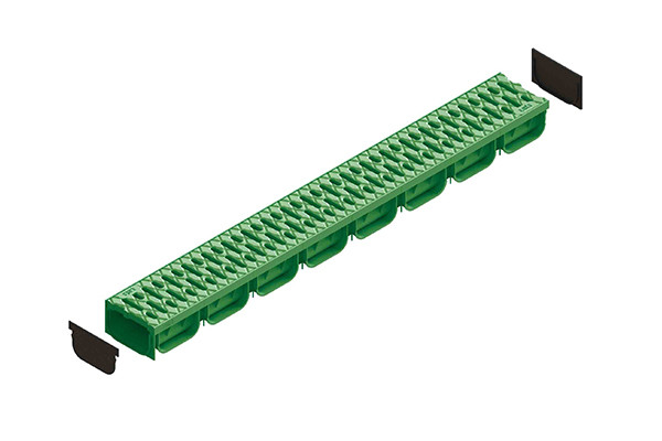 complect rigola Spark PP DN100 (1000x130x70) с зеленым PP-грилем