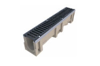 Дорожный желоб из бетона с полимерами COMPOMAX DN110 H230 с чугунными решетками E600 (1000x190x230)