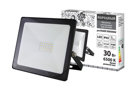 Projector LED 30W*СДО4-Н, 6500K IP черный