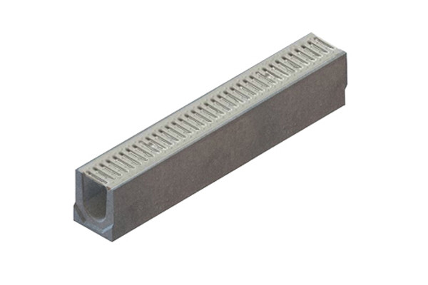 KIT 049 CPE Rigola BetoMax DN100 H125 cu gratar OZ A15 pt zone pietonale