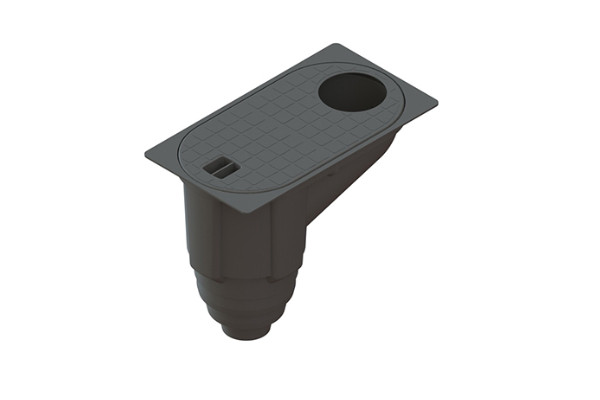 817009Camin negru PolyMax Basic PP DN100 300x163x208 A15 cu iesire verticala negru 