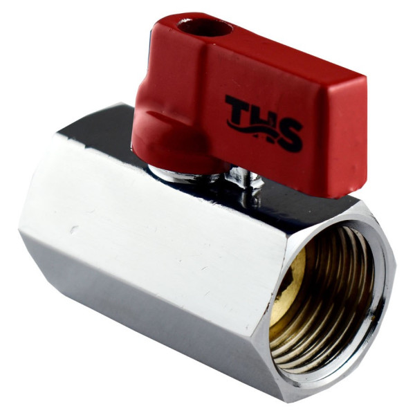 Мини краник красный FF 1/2" THS 4232